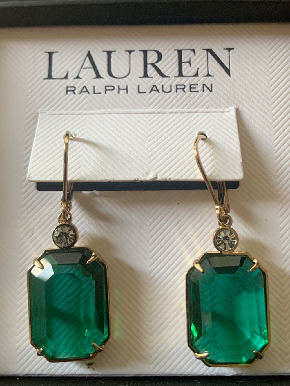♦️NIB Ralph Lauren Emerald Green drop Earrings